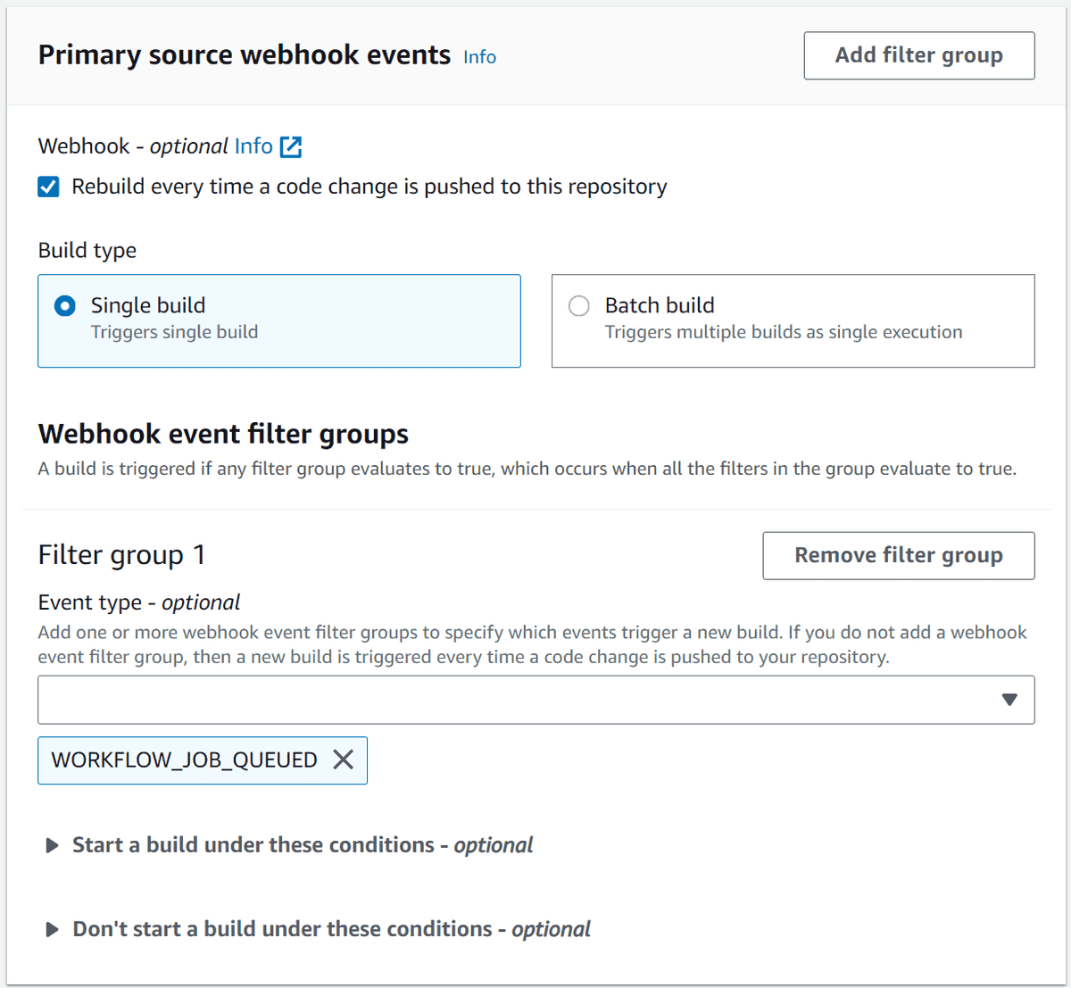 Configure webhook events