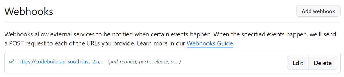 Verify the GitHub webhook