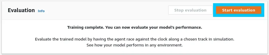 AWS DeepRacer model evalution