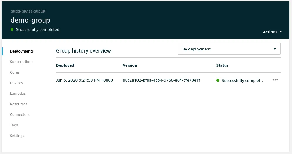 AWS IoT Greengrass Core deployment