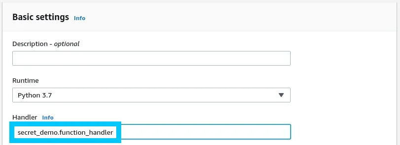 Lambda change function handler