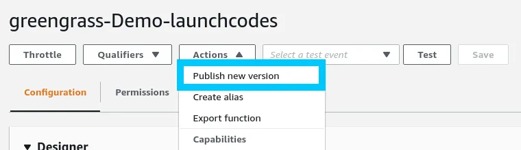 Lambda pubish new version