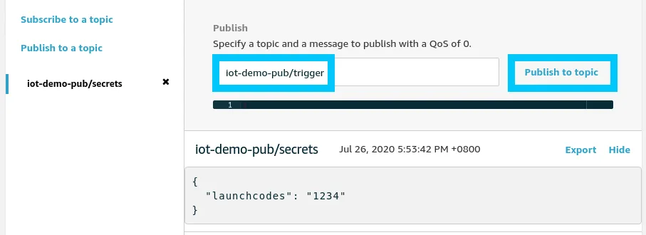 AWS IoT Core trigger lambda