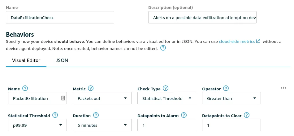 Device Defender Security Profile Data Exfiltration Check