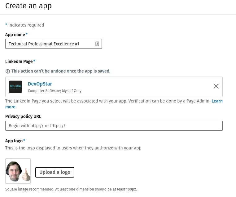 LinkedIn Application Registration
