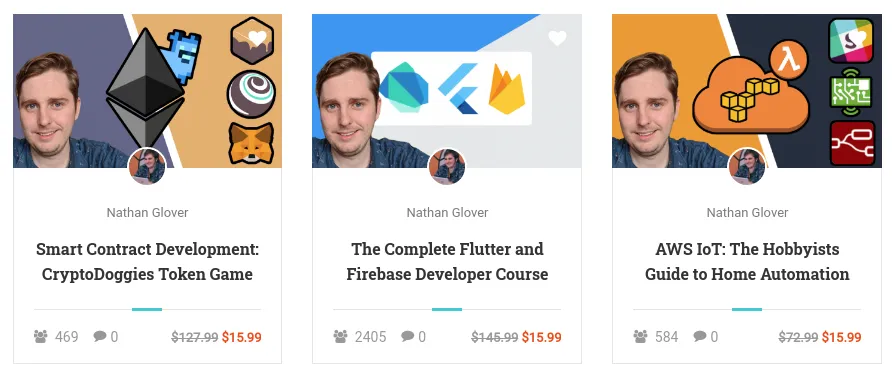 Udemy courses listed using Eduma