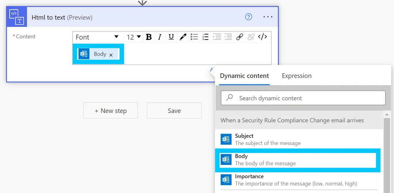 Convert HTML email body to text