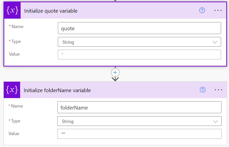 Initialize variables