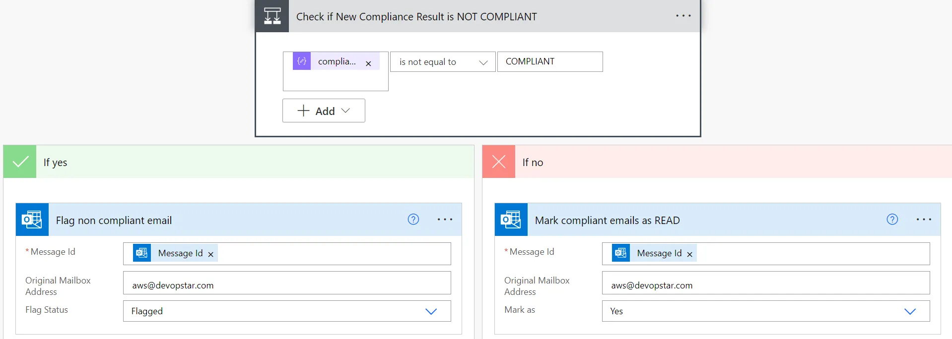 Flag or mark the email as read