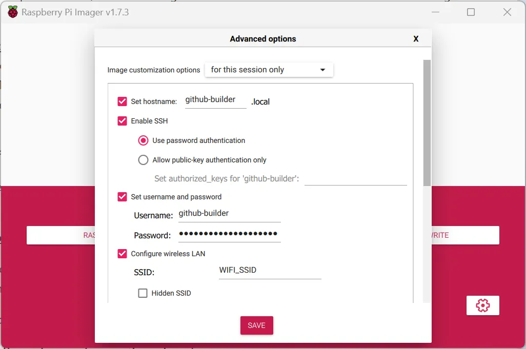Configure advanced flashing options