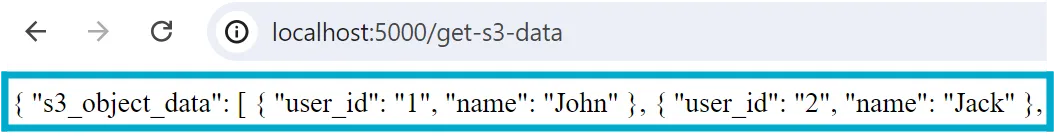 Client application get-s3-data page