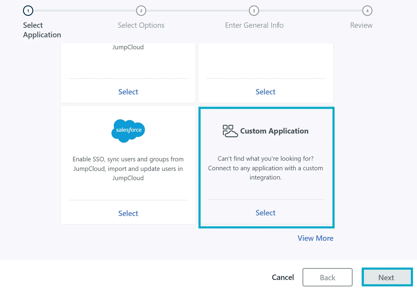 Create a JumpCloud custom application