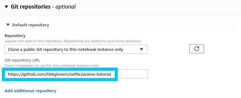 AWS SageMaker Notebook Git Repositories