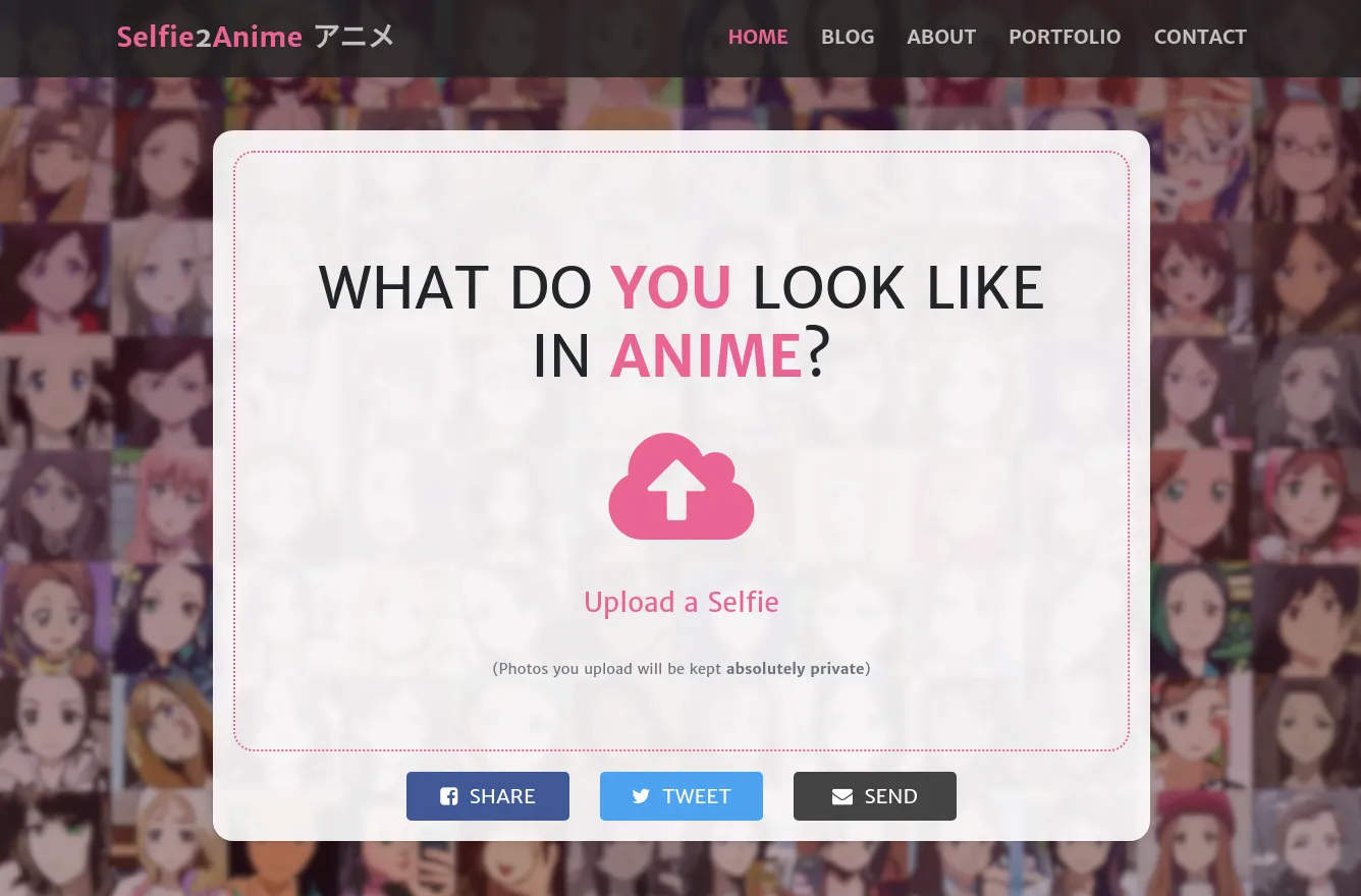 Selfie2Anime Website initial release