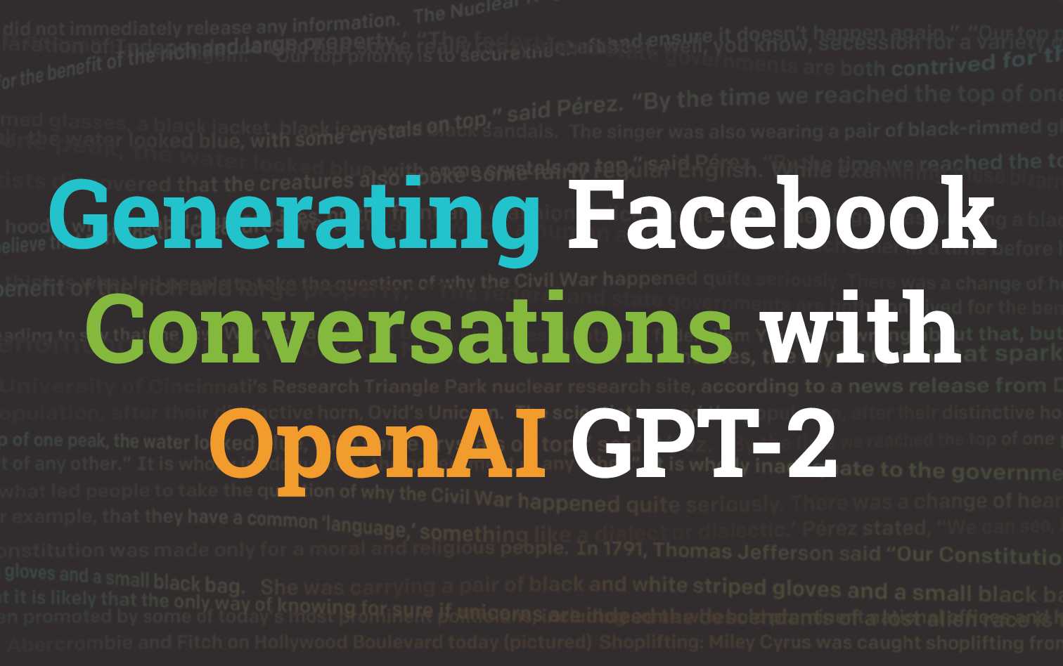 Fake Facebook conversations using OpenAI GPT-2