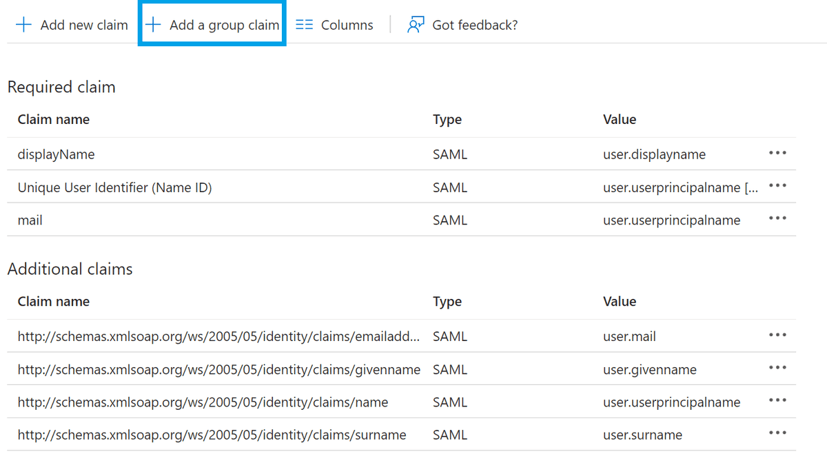 Entra ID Add Group Claim