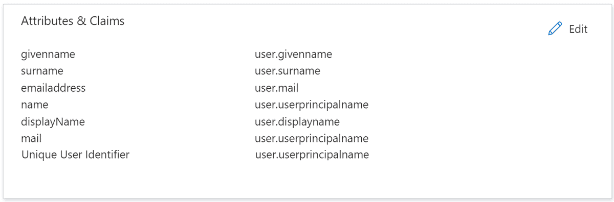 Entra ID SAML Attributes