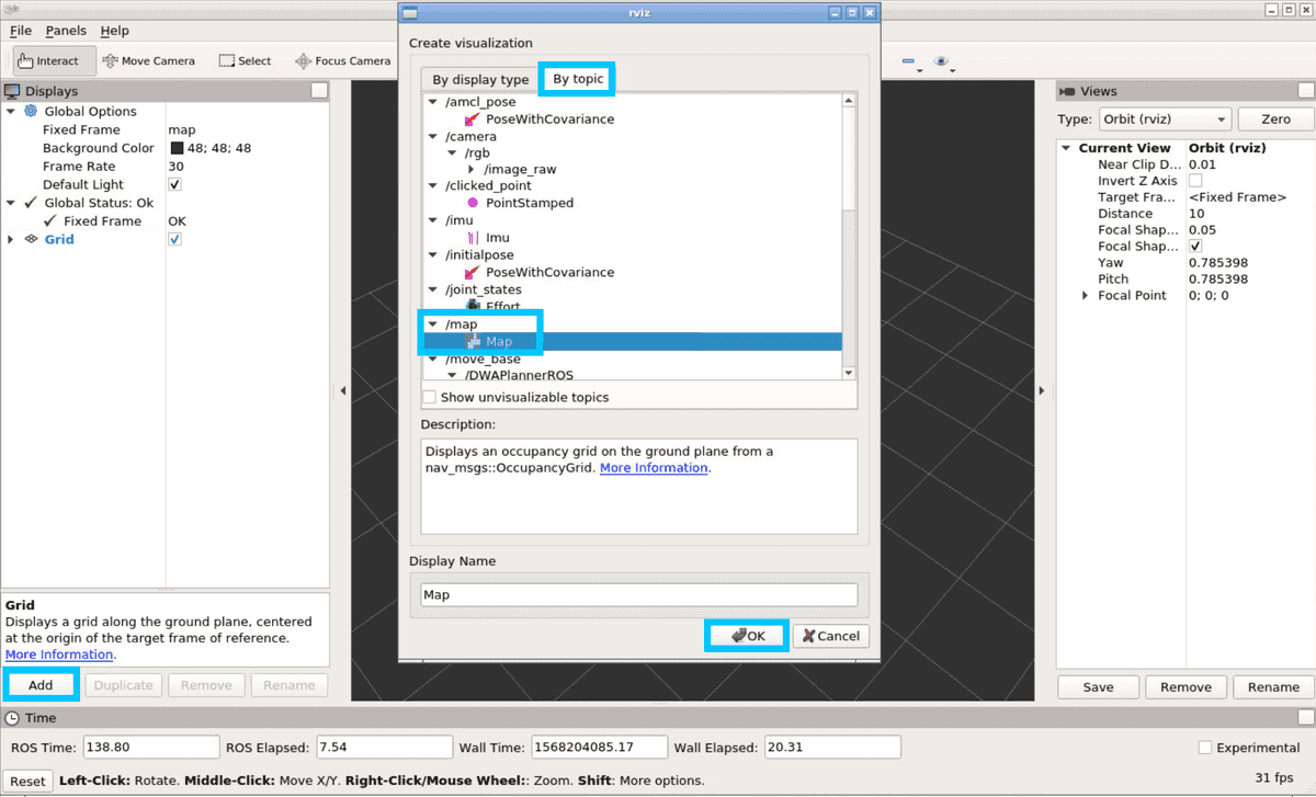 RViz Add Map to Display