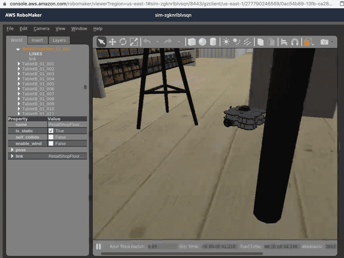 AWS RoboMaker Gazebo Interface