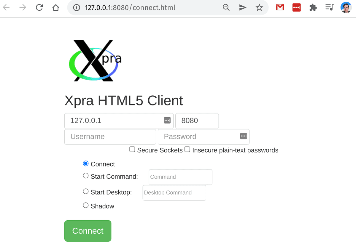 Xpra login