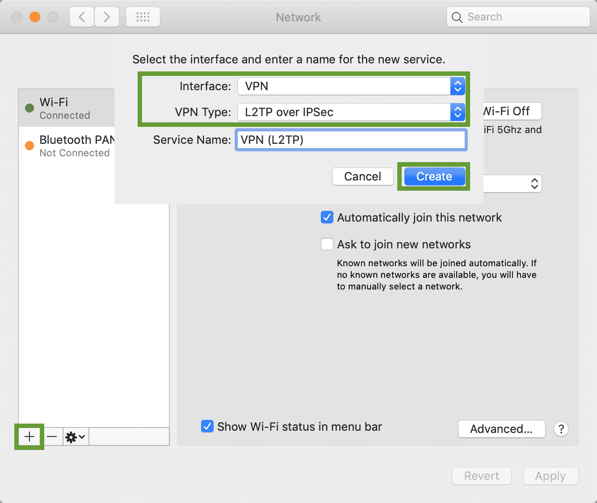 VPN Interface configuration creation