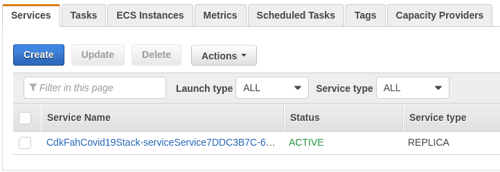 CDK COVID-19 Fargate service