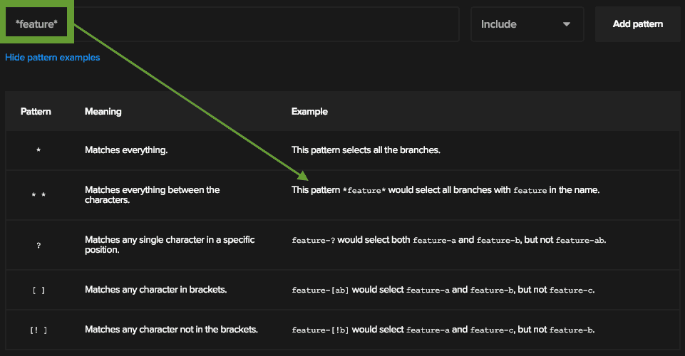 CodeMagic settings for branch cont.