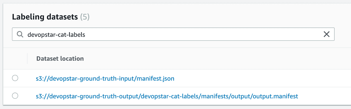 Ground Truth labeling dataset list