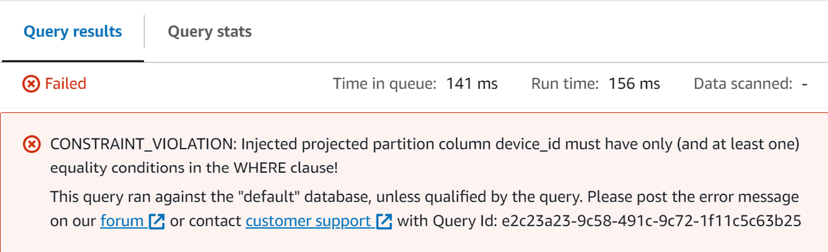 Error when querying without injected value