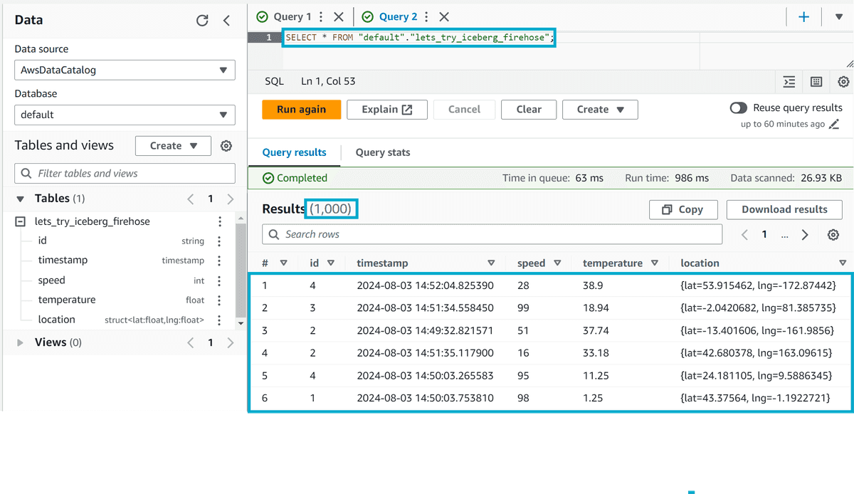 Query Iceberg table