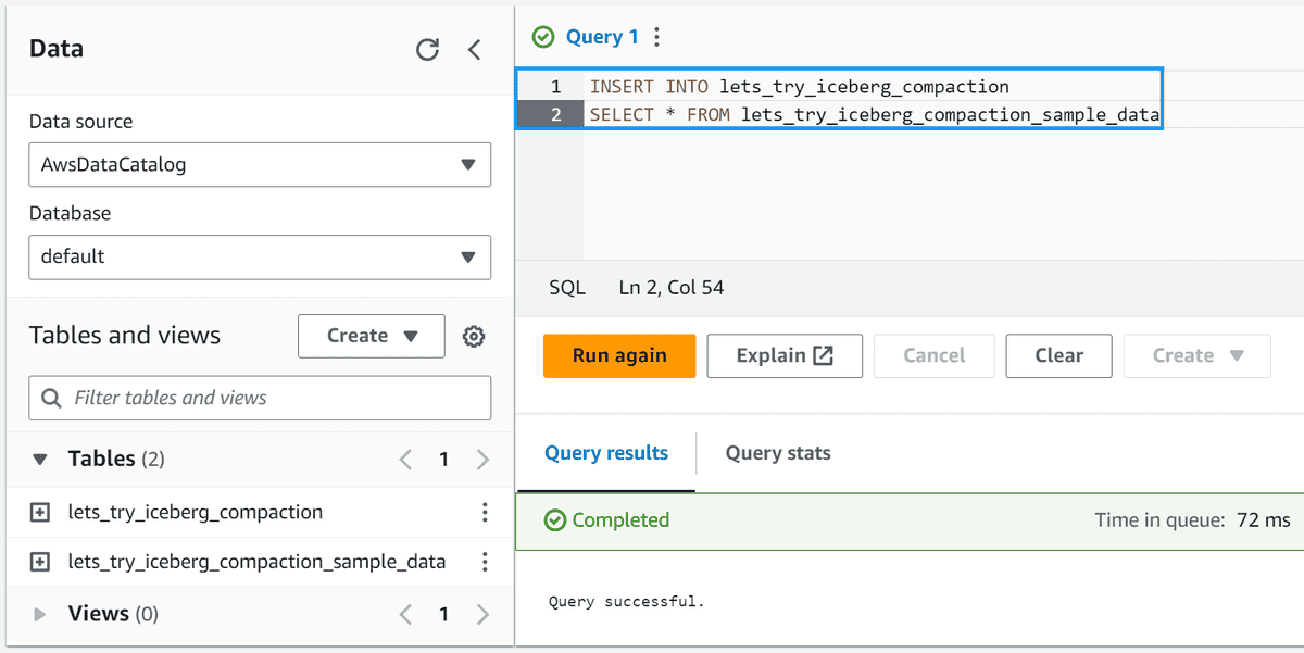 Load data into Iceberg table