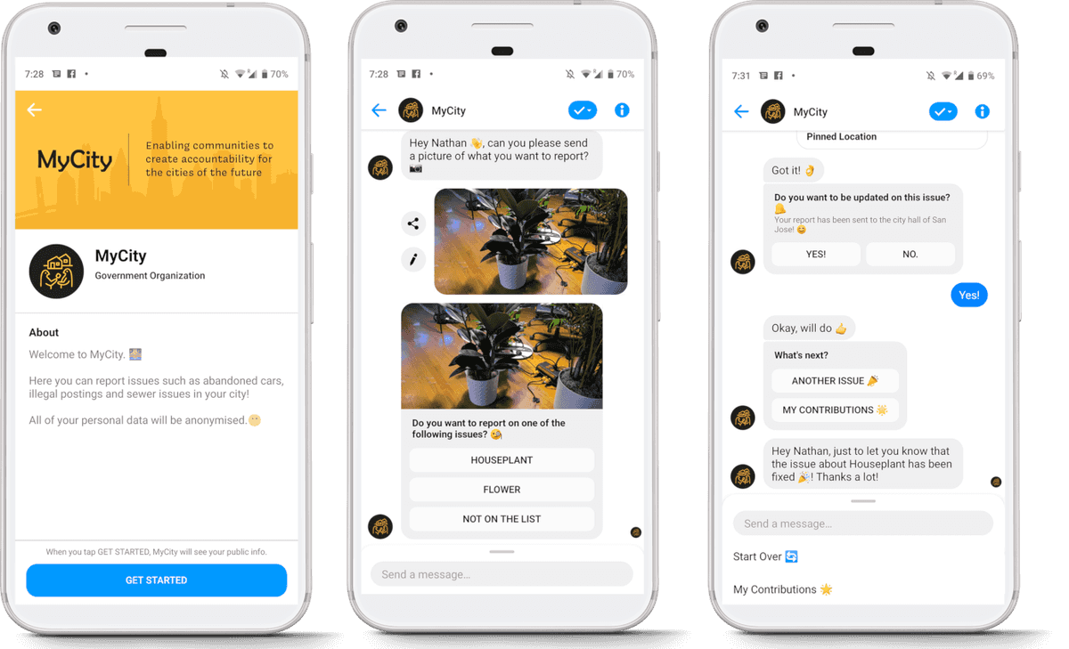 MyCity Messenger Bot for F8 Hackathon