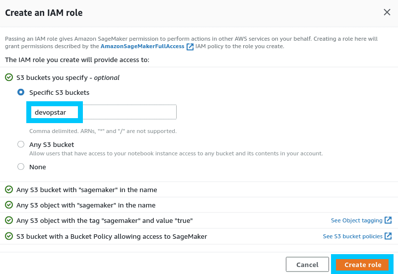 AWS SageMaker Notebook Custom IAM