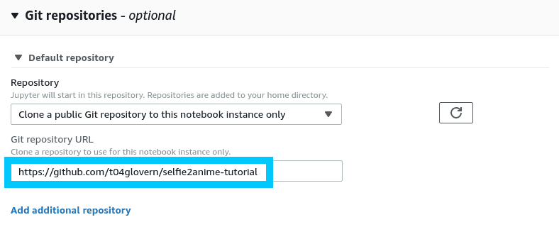 AWS SageMaker Notebook Git Repositories