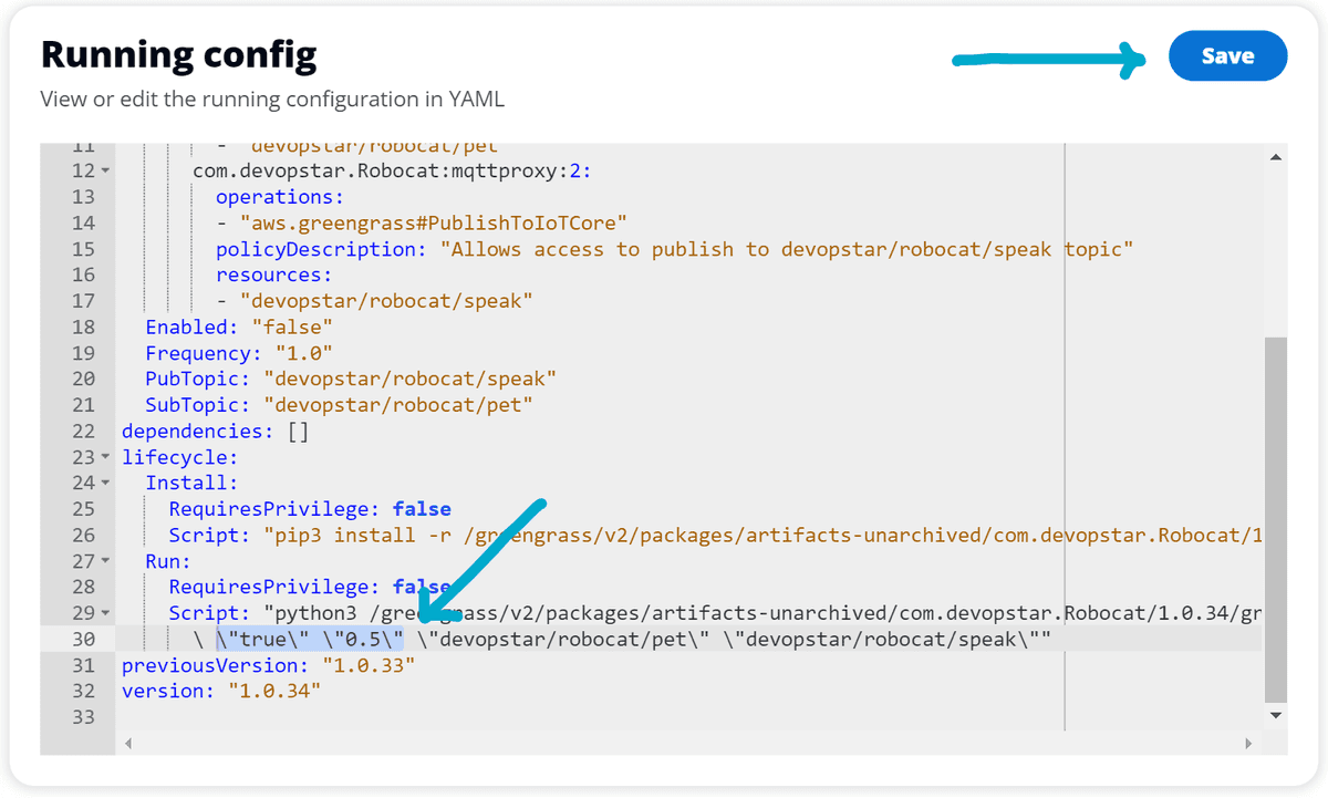 Modifiy component configuration