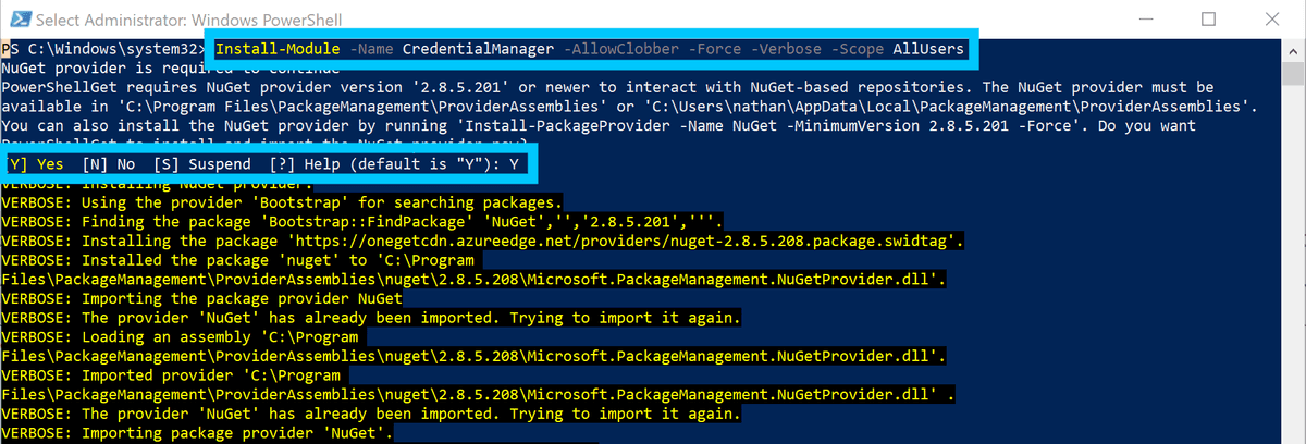 PowerShell install CredentialManager