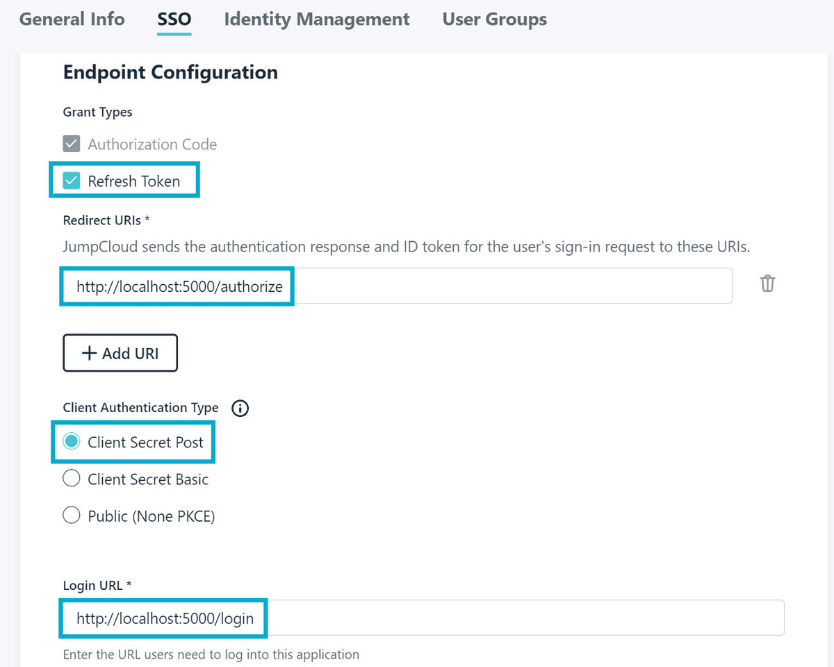 Configure JumpCloud custom application