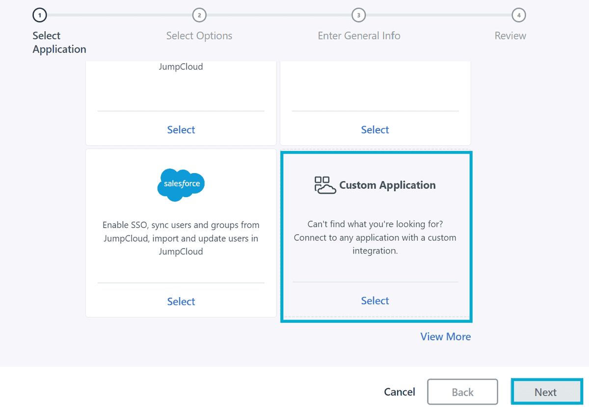 Create a JumpCloud custom application