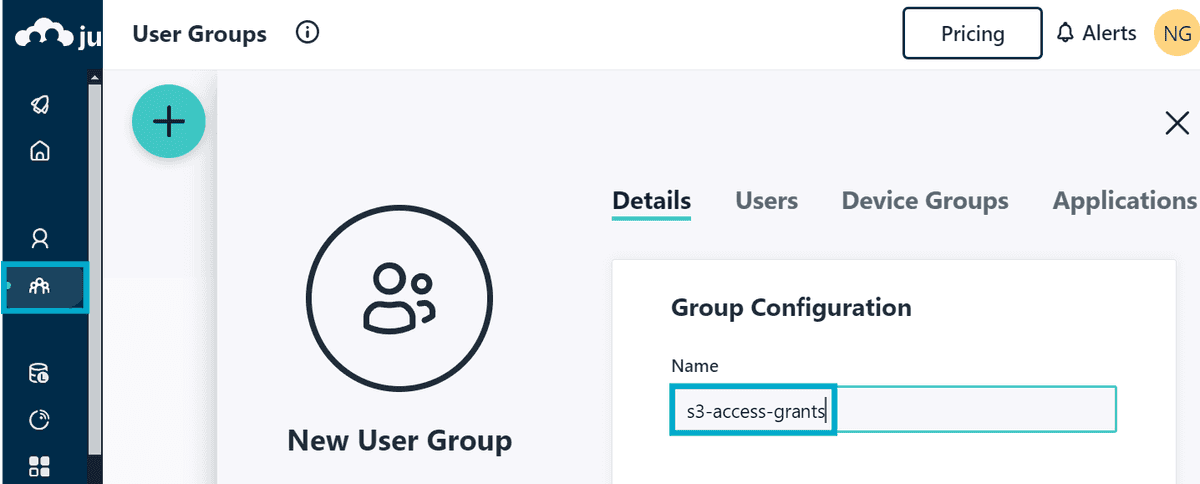 Create a JumpCloud user group