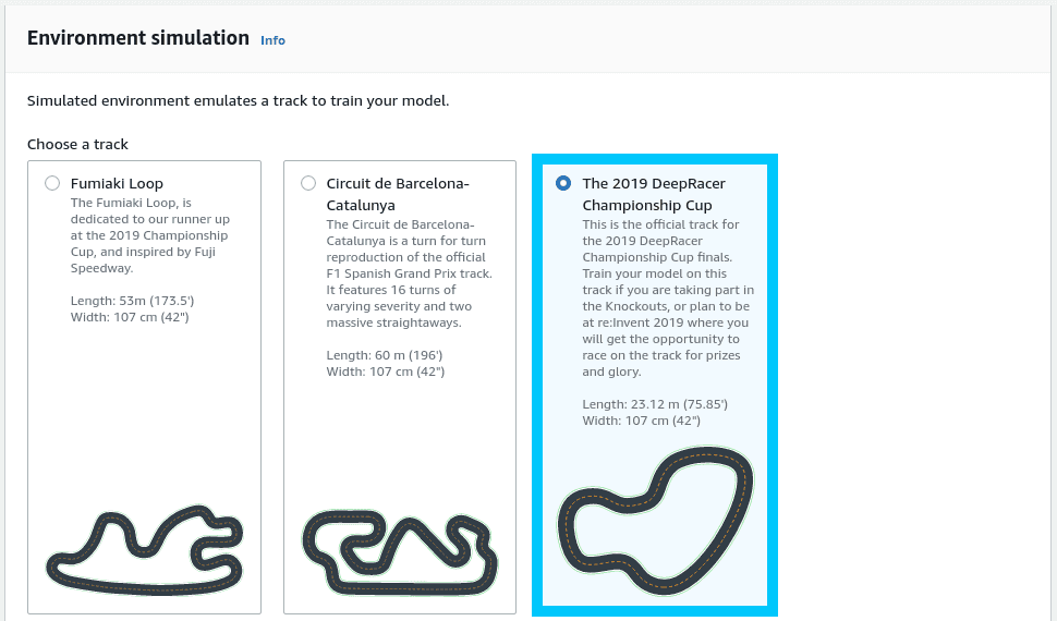 AWS DeepRacer environment simulation