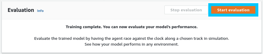AWS DeepRacer model evalution