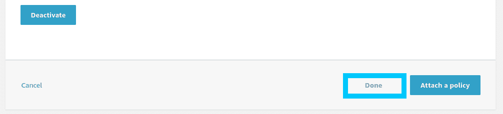 AWS IoT Done button