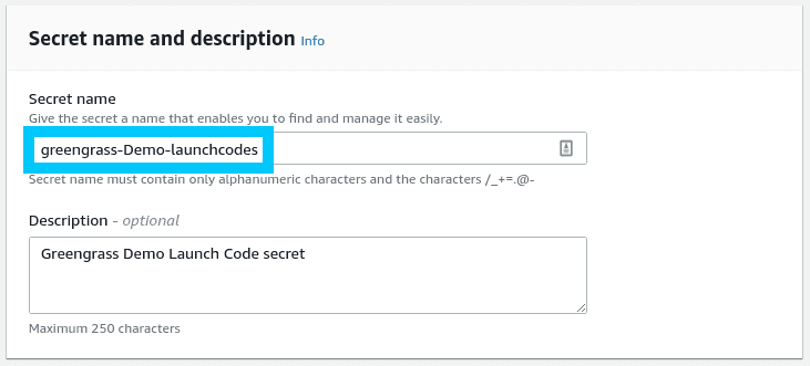 Secrets Manager secret name