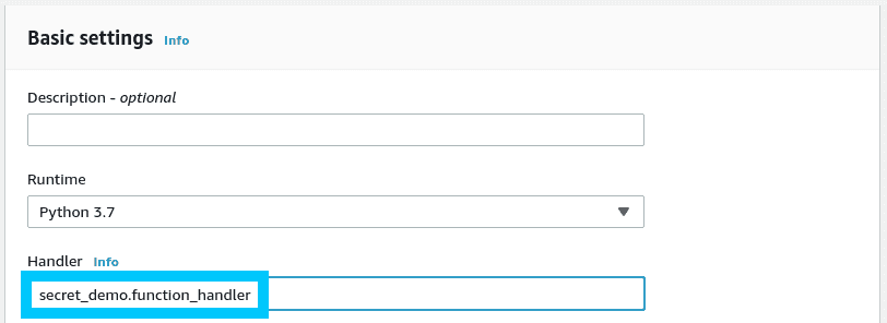 Lambda change function handler