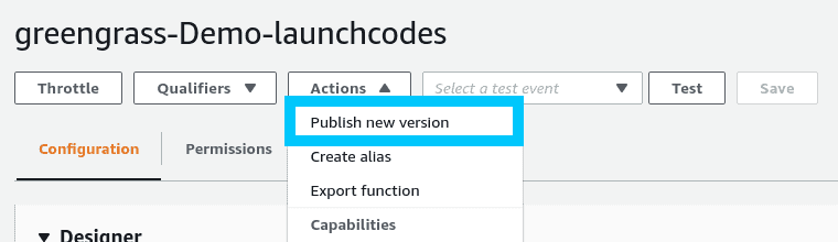 Lambda pubish new version