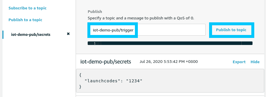 AWS IoT Core trigger lambda