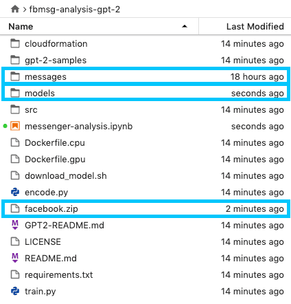 SageMaker output files