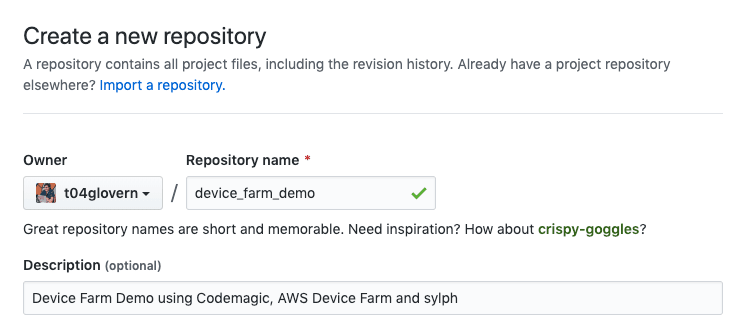 GitHub create repository