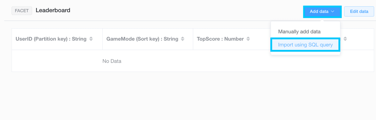NoSQL Workbench import from SQL