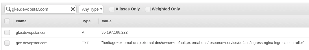 Route53 DNS record